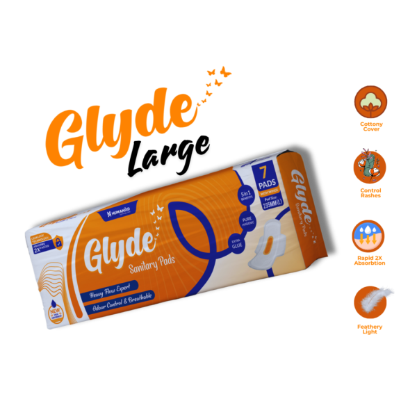 Glyde Large Sanitary Pads (240mm, Pack of 7)